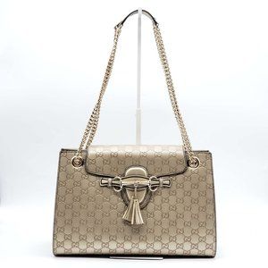 Authentic Gucci Emily Large Leather Shoulder Bag